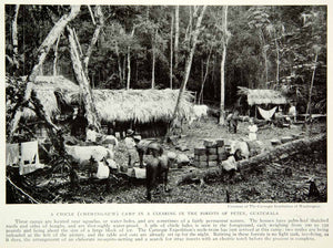 1922 Print Chicle Chewing Gum Camp Forest Peten Guatemala Hut Production NGM7