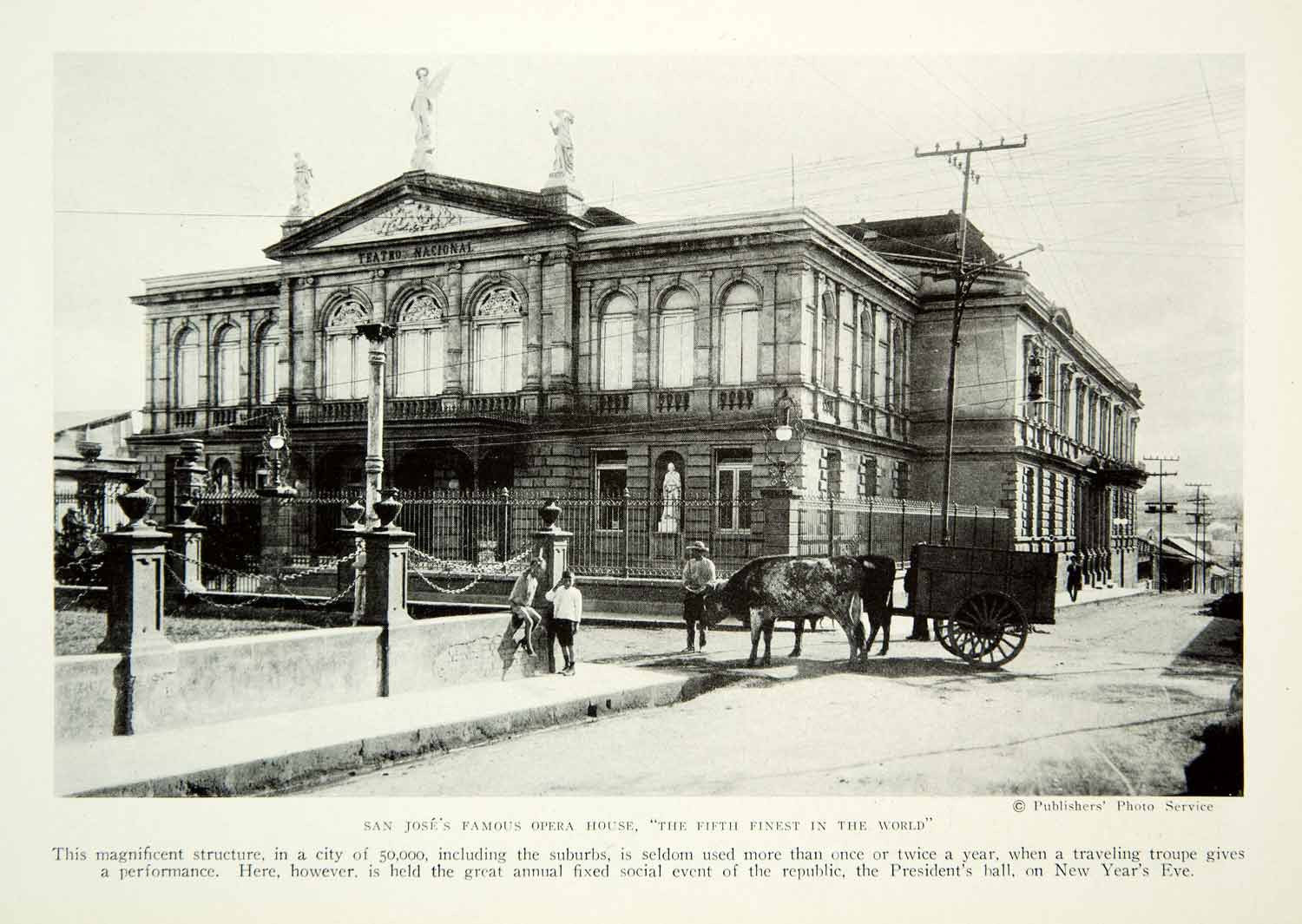 1922 Print San Jose Opera House Teatre Nacional Dominican Republic Street NGM7