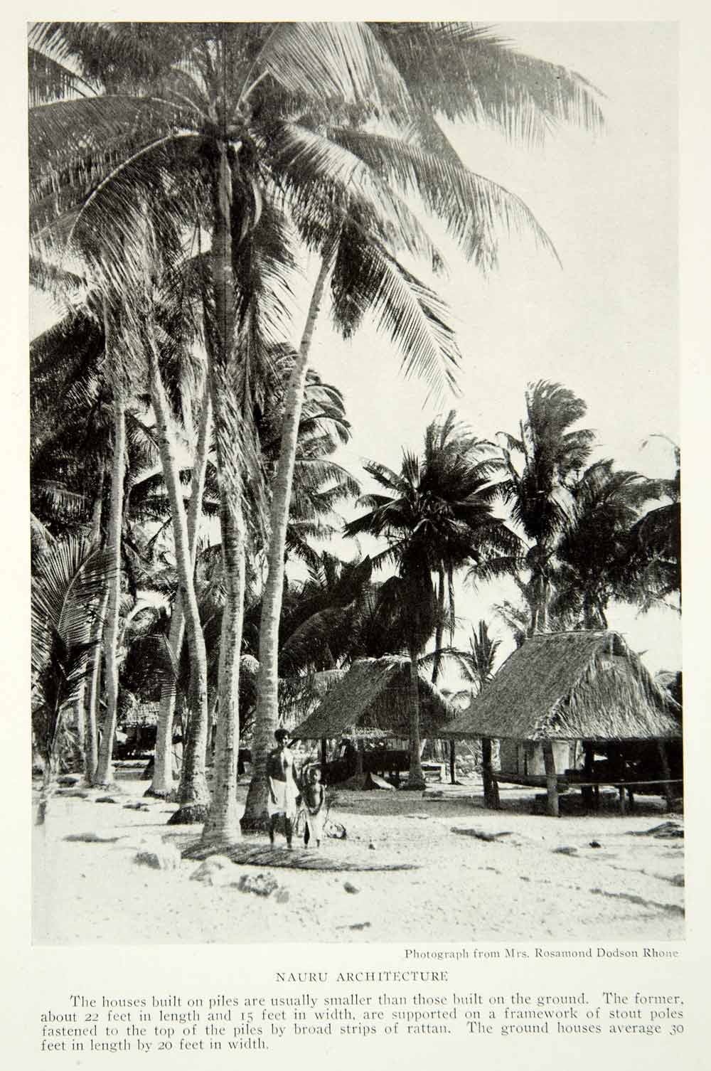 1921 Print Hut House Stilts Nauru Solomon Islands Pacific Palm Tree Oceania NGM7