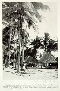 1921 Print Hut House Stilts Nauru Solomon Islands Pacific Palm Tree Oceania NGM7