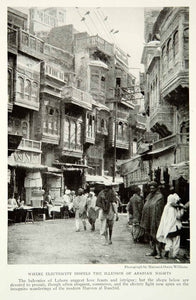 1921 Print Arabian Nights Lahore Pakistan Cityscape Street Scene Balconies NGM7 - Period Paper
