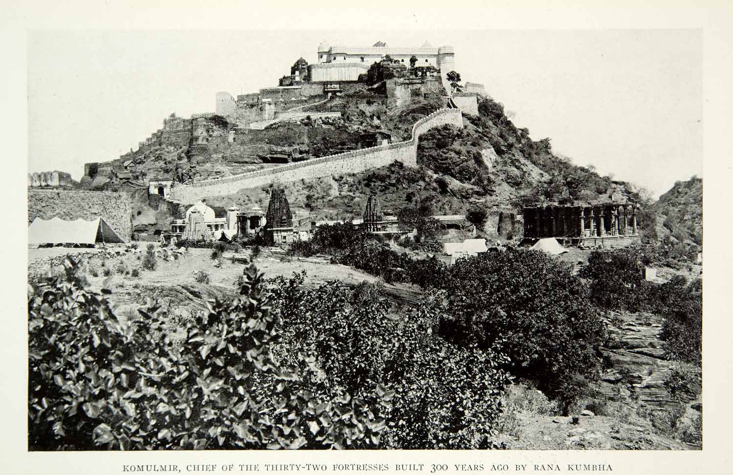 1921 Print Komulmir Rana Kumbha India Fortress Castle Landscape Ancient NGM7