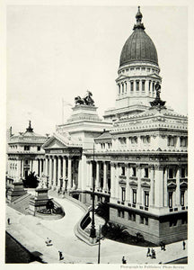 1921 Print Capital Building Dome Buenos Aires Argentina Architecture Statue NGM7