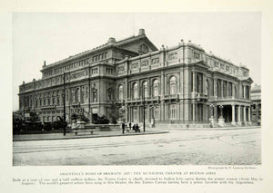 1921 Print Municipal Theater Buenos Aires Argentina Architecture Perform NGM7