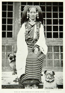 1921 Print Portrait Wife Woman Governor Lower Kham Tibet Costume Fashion NGM7