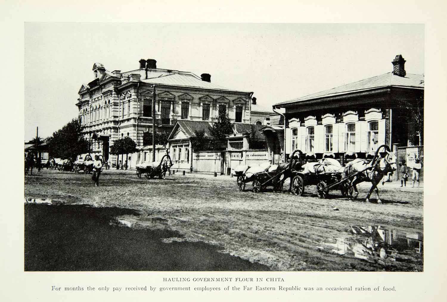 1922 Print Government Flour Delivery Chita Siberian Russia Historical Image NGM8