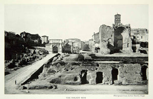 1922 Print Roman City Ruins Rome Roma Venus Temple Arch Titus Historical NGM8