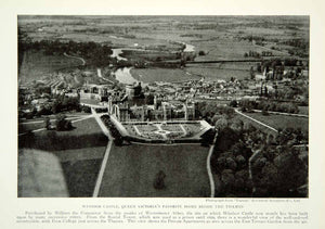 1922 Print Windsor Castle Thames River Aerial View Fortress England Image NGM8
