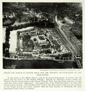 1922 Print London Tower England Prison Torture Castle Fortress Historical NGM8