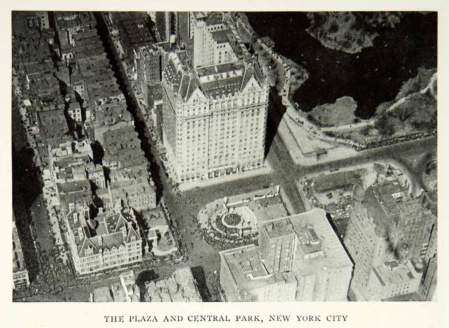 1922 Print New York City Plaza Aerial View Central Park Historical Image NGM8