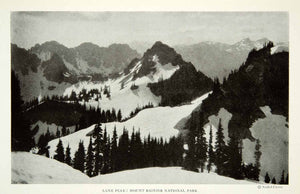 1922 Print Lane Peak Mount Rainier National Park Washington State Landscape NGM8