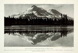 1922 Print Grass Lake Chaste Shasta Northern California Mountain Landscape NGM8