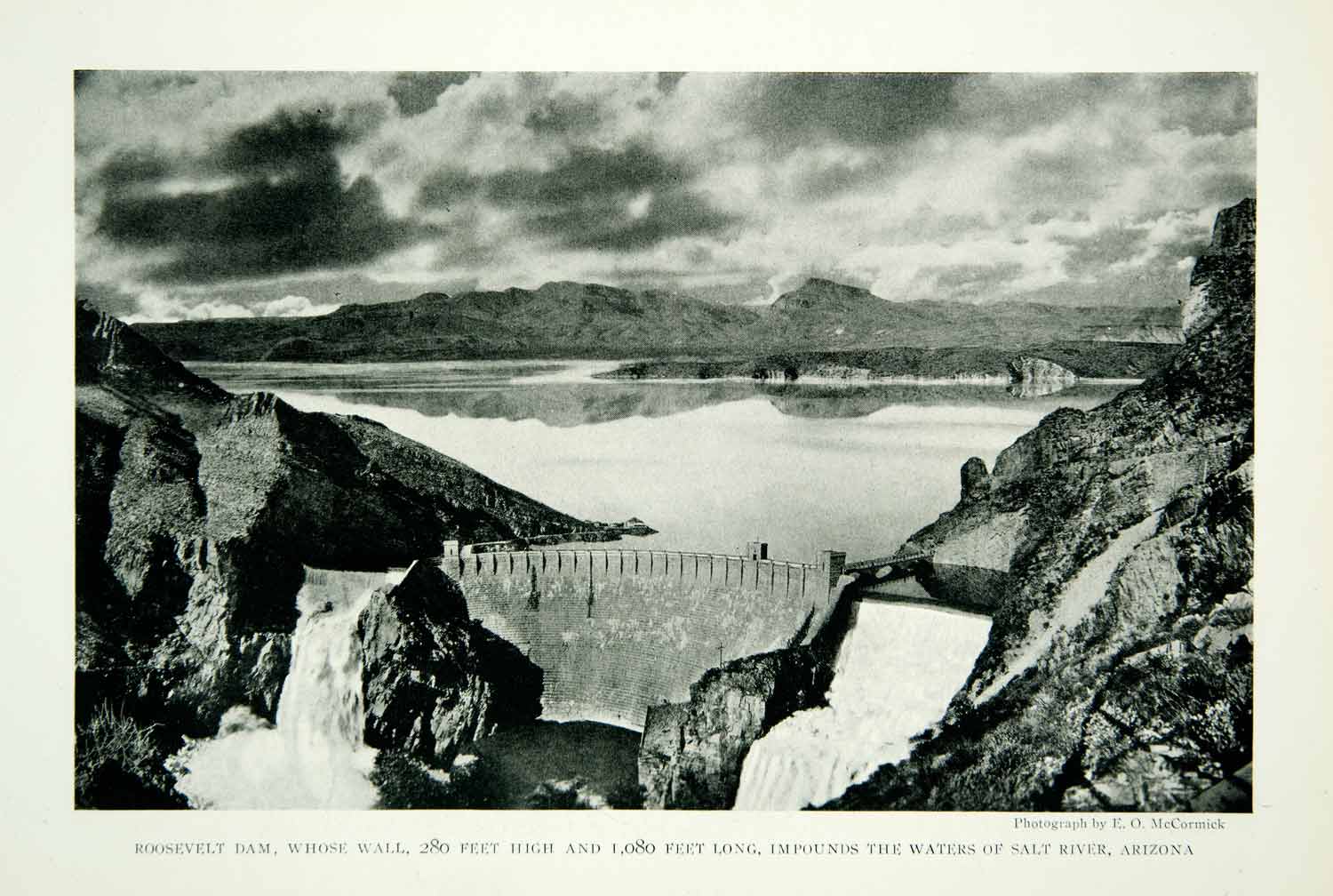 1922 Print Roosevelt Dam Salt River Arizona Infrastructure Power Plant NGM8