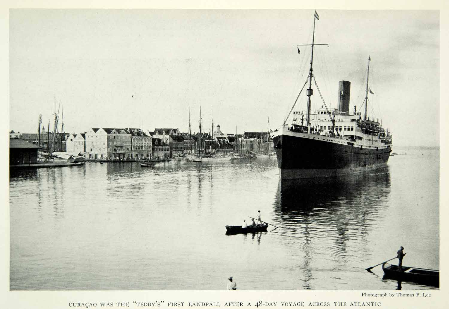 1931 Print Caribbean Island Curacao Dutch Ship Port Harbor Historical Image NGM8