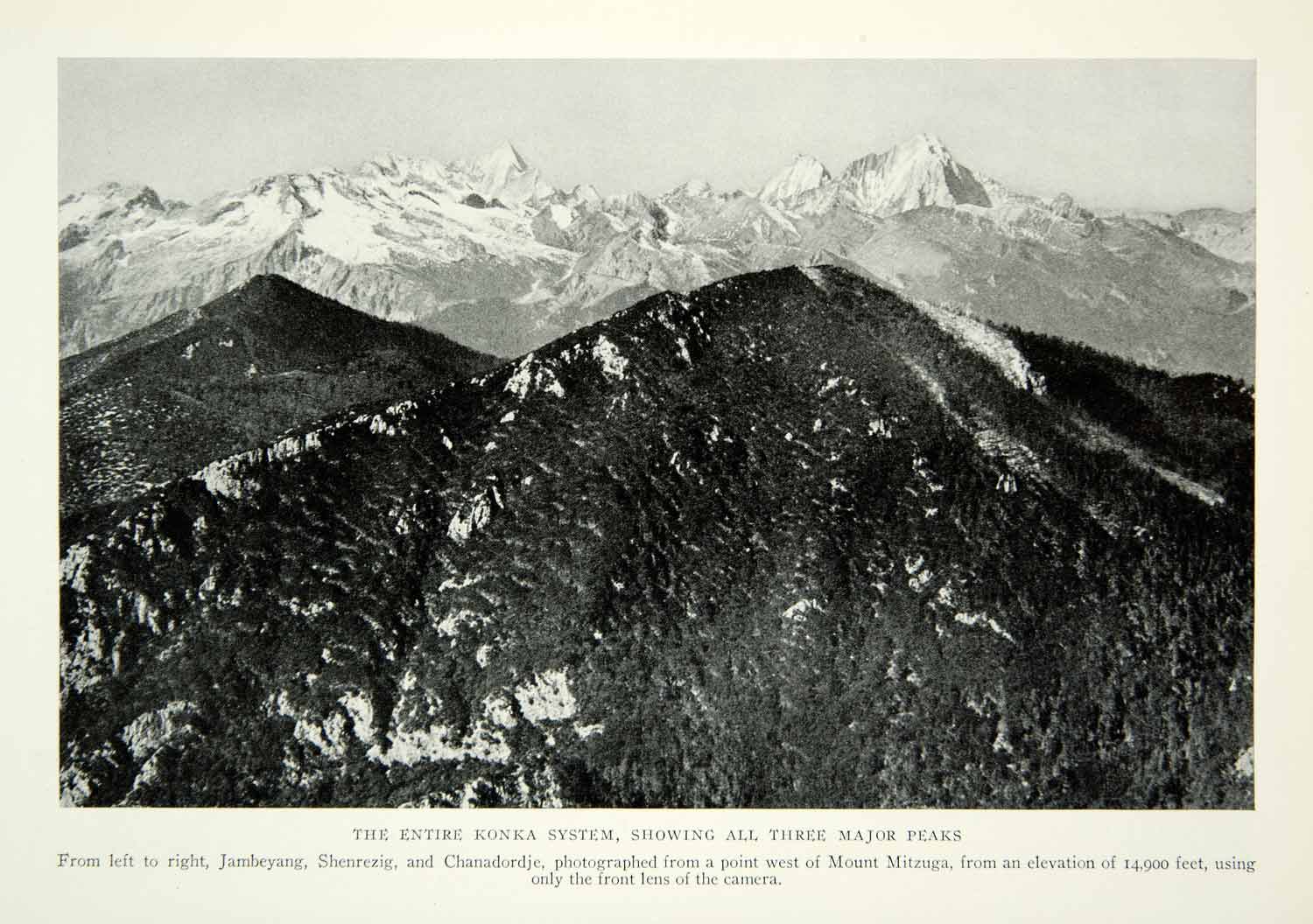1931 Print Konka Mountain System China Landscape Jambeyang Shenrezig Image NGM8
