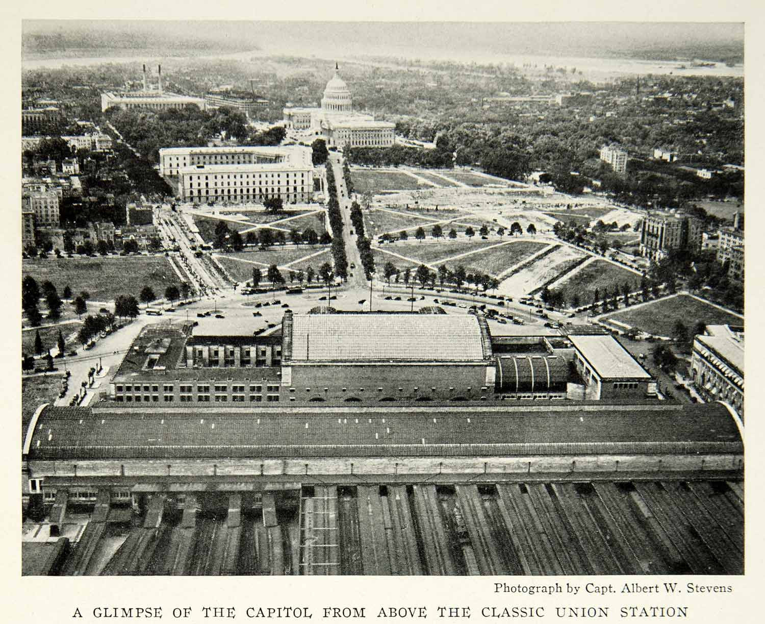 1931 Print Washington D.C. View Union Station Capitol Building Congress NGM8