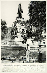 1931 Print Lafayette Monument Statue Square Washington D.C. Historical NGM8
