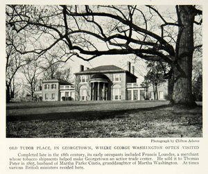 1931 Print Old Tudor Place Georgetown George Washington Mansion Historical NGM8