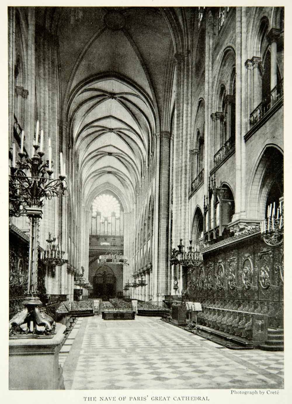 1922 Print Paris Cathedral France Historical Religious Institution Building NGM8