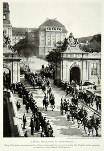 1922 Print Royal Procession Copenhagen Street Horse Carriage Royalty Image NGM8
