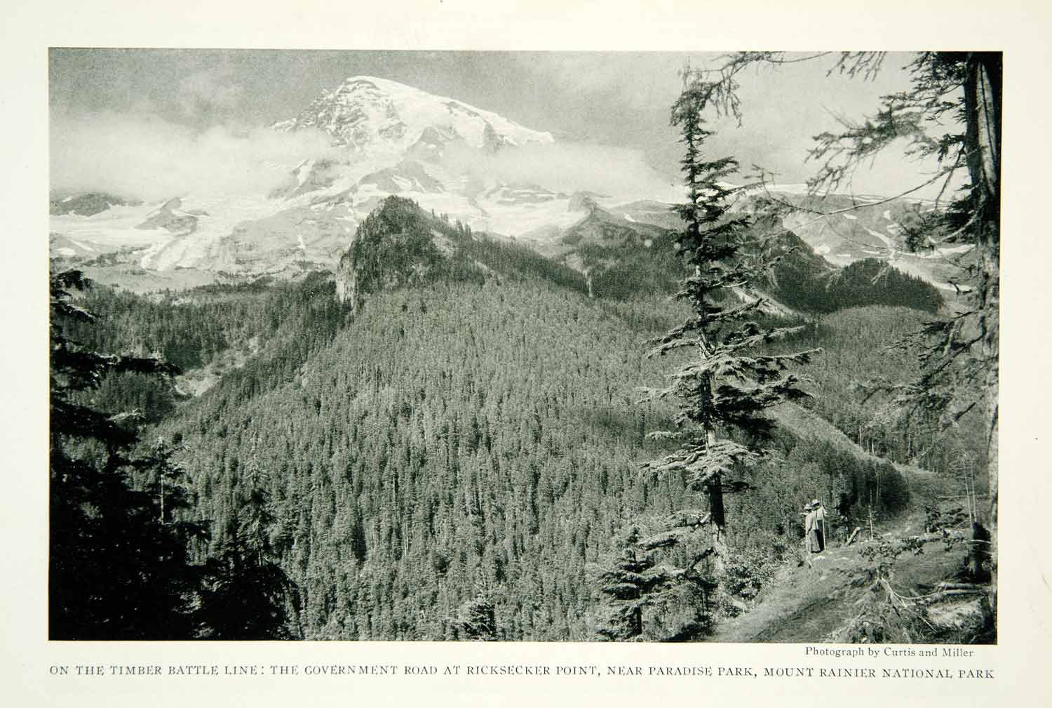 1922 Print Ricksecker Point View Mount Rainier National Park Historical NGM8