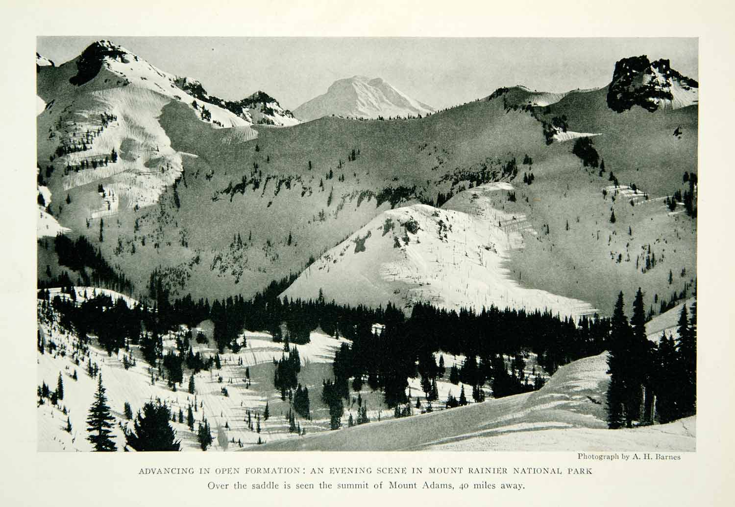 1922 Print Mount Adams Rainier National Park Washington State Historic NGM8 Snow