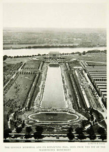 1922 Print Lincoln Memorial View Washington Monument Reflecting Pool Image NGM8