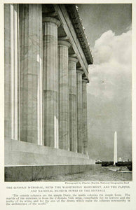 1922 Print Lincoln Memorial Washington Monument Capitol Museum Domes Image NGM8