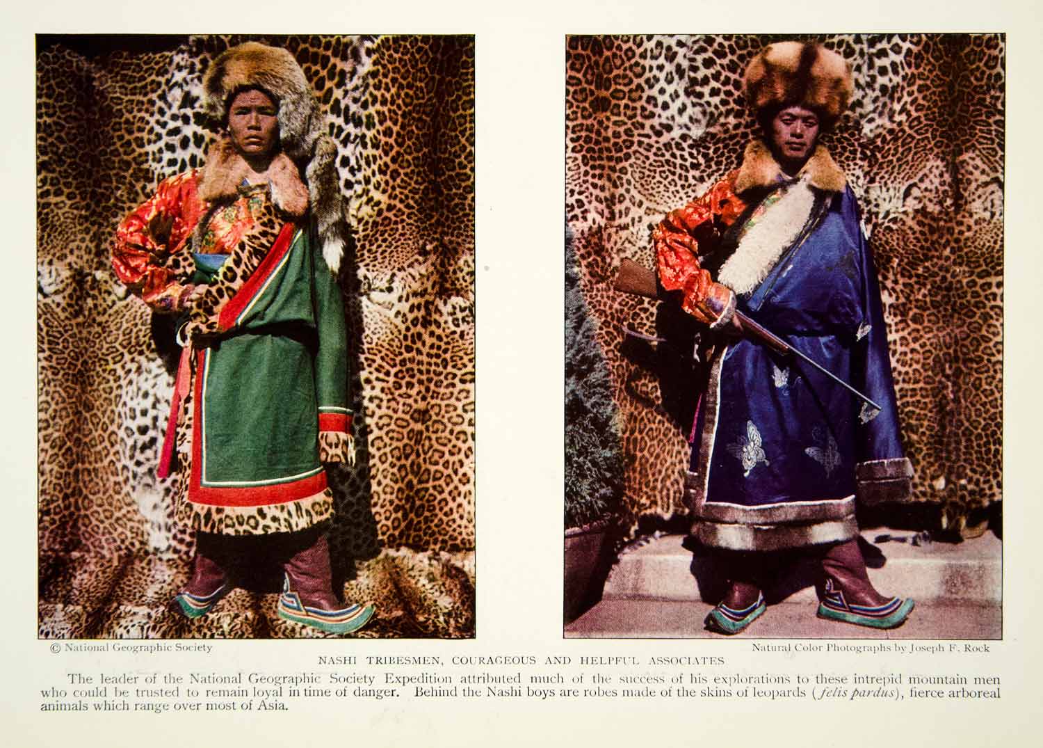 1931 Color Print Nishi Nashi Tribesmen Traditional Dress Costume Historical NGM8