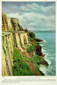 1924 Color Print Morro Castle San Juan Porto Rico Caribbean Sea Historical NGM8