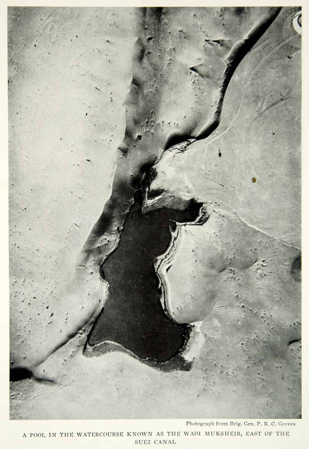 1926 Print Pool Watercourse Wadi Muksheib Suez Canal Egypt Historical Image NGM9