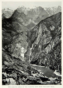 1926 Print Likiang Gorge Yangtze River China Landscape Mountains Historical NGM9