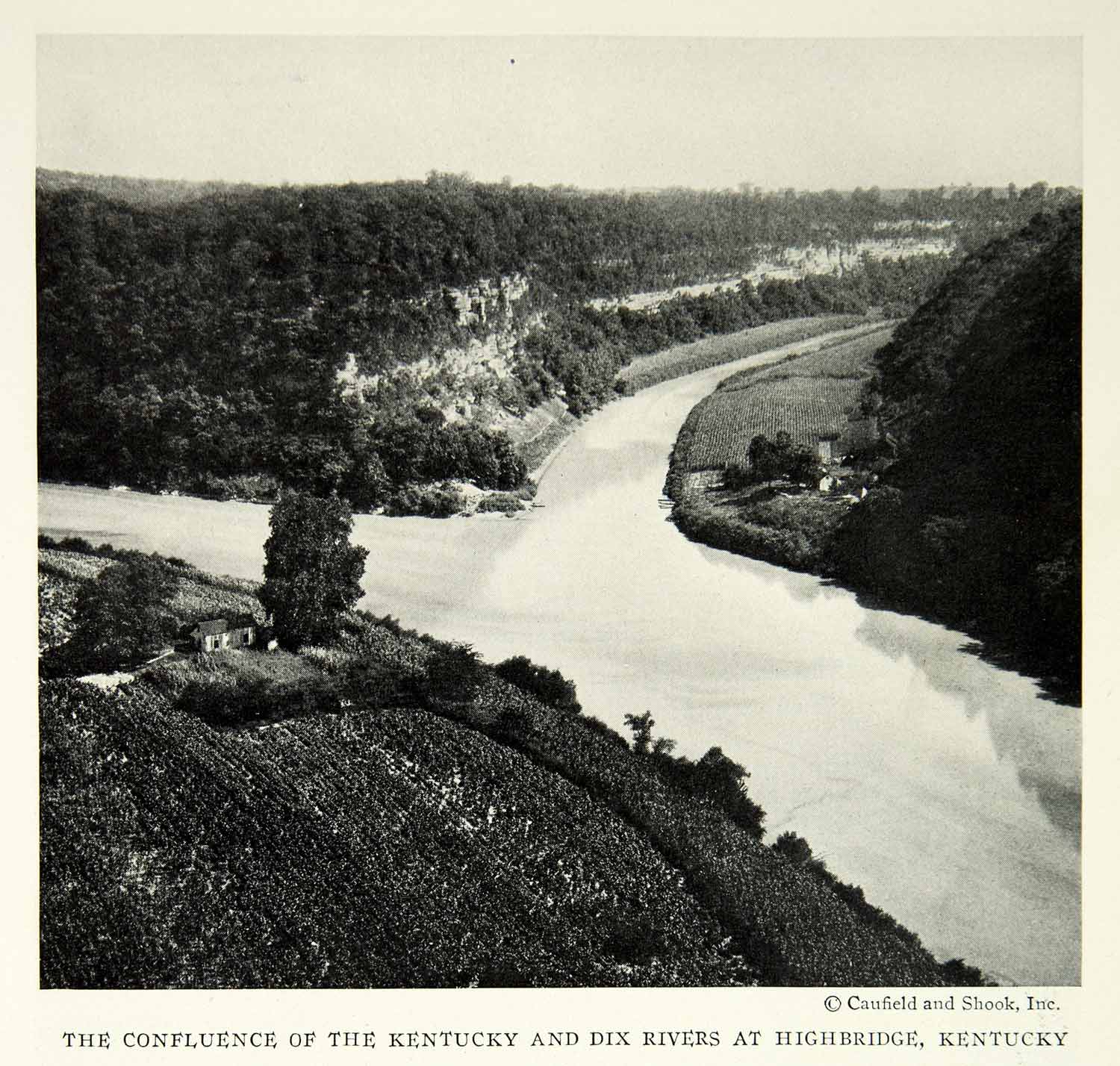 1926 Print Kentucky Dix River Confluence Landscape Historical Image Trees NGM9