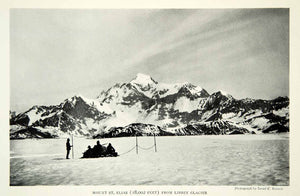 1926 Print Mount St. Elias Libbey Glacier Landscape Canada Alaska Historic NGM9