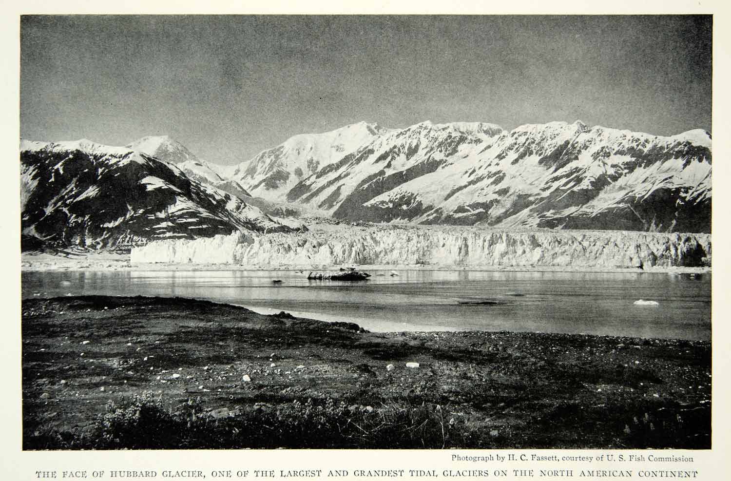 1926 Print Hubbard Glacier Yukon Canada Alaska Landscape Historical Image NGM9