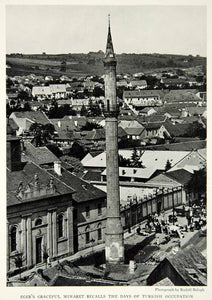 1932 Print Turkish Minaret Architecture Eger Town Hungary Historical Image NGM9