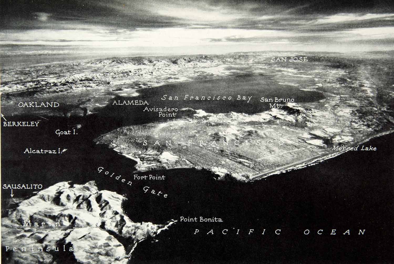 1932 Print San Francisco Aerial View Bay Pacific Ocean Historical Image  NGM9