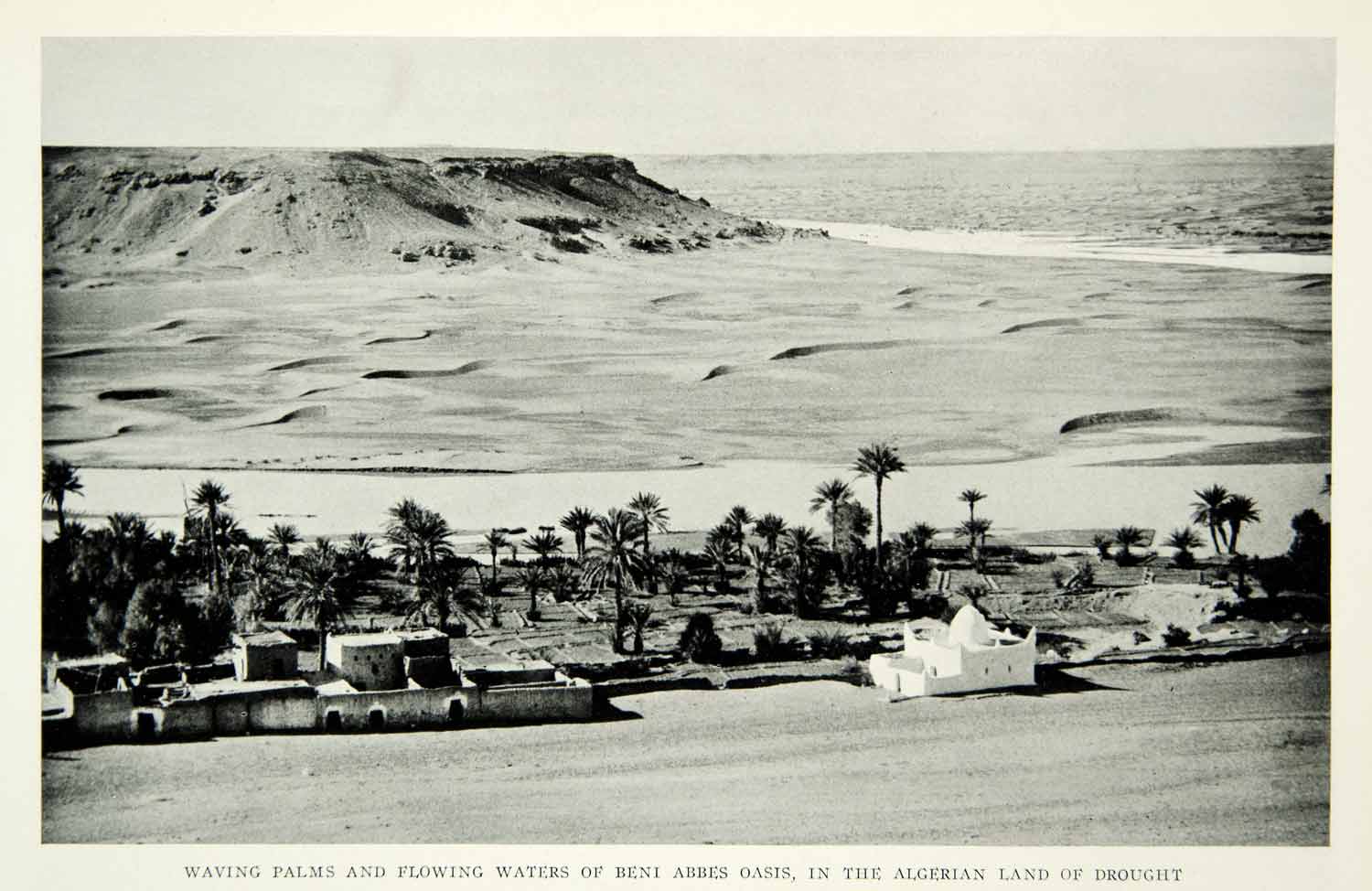 1932 Print Beni Abbes Oasis Desert Algeria Africa Historical Landscape NGM9