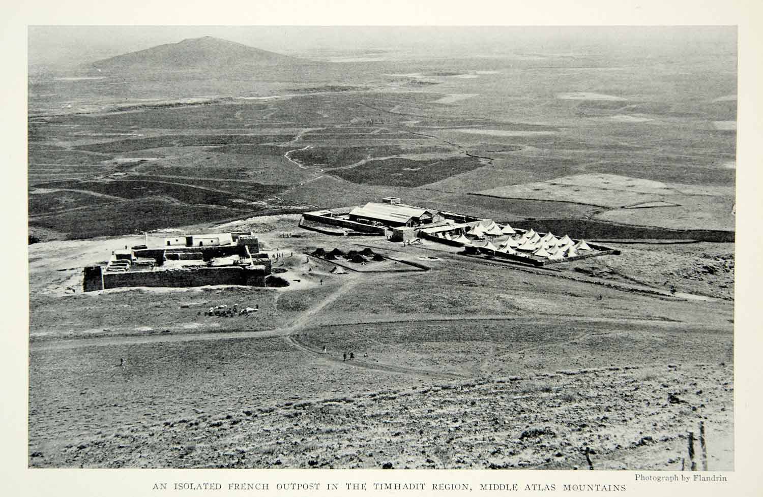 1932 Print French Outpost Timhadit Region Atlas Mountains Morocco Historic NGM9