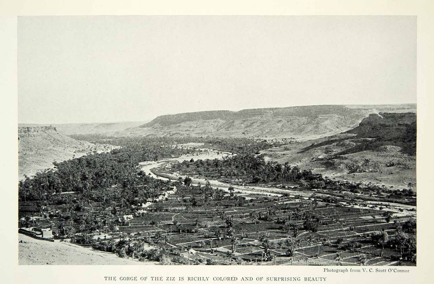 1932 Print Ziz Gorges Landscape Atlas Mountains Morocco Historical Image NGM9 - Period Paper
