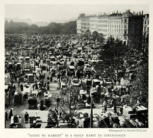 1932 Print Copenhagen Denmark Cityscape Marketplace Square Historical Image NGM9