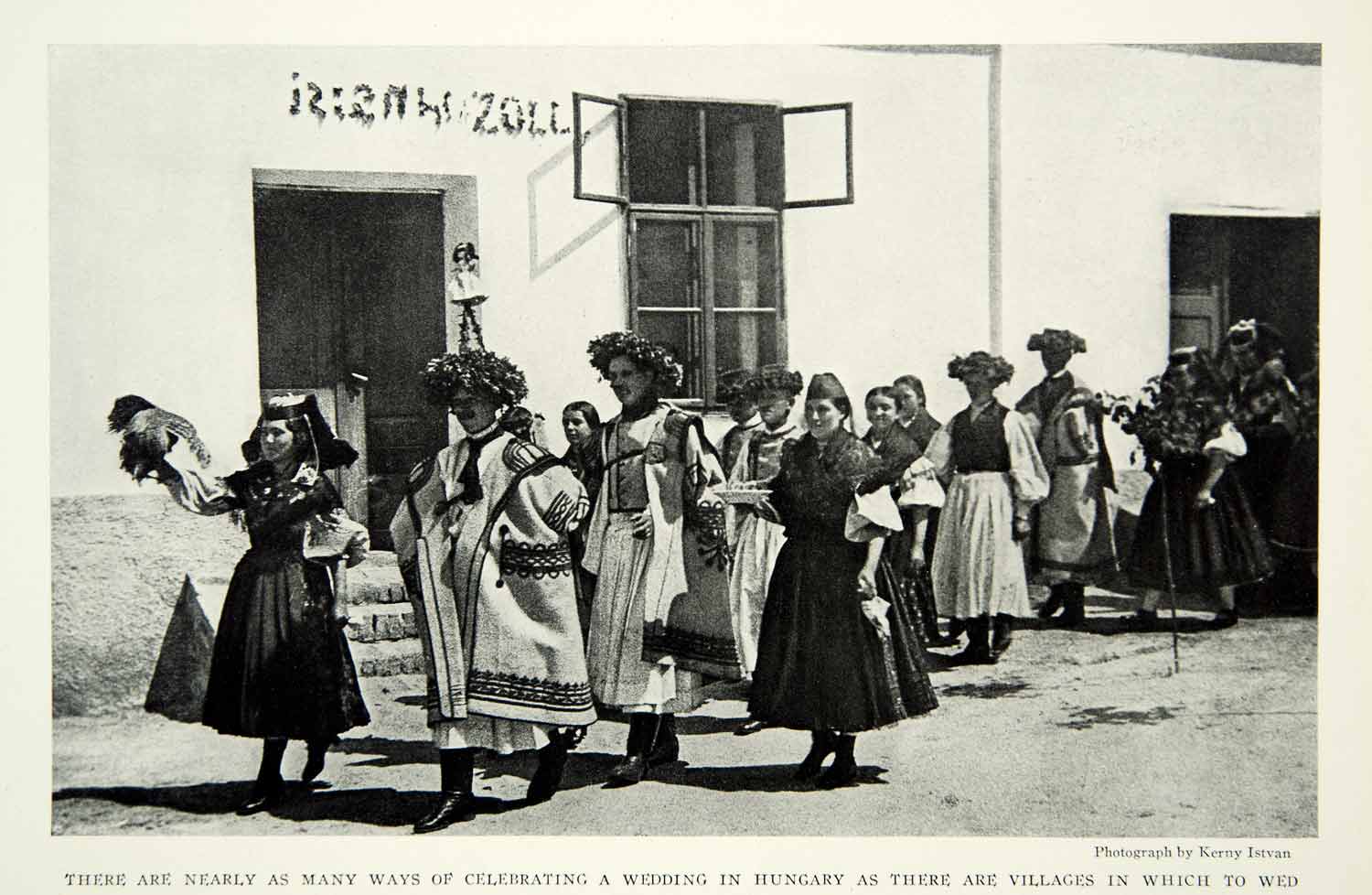1929 Print Hungary Hungarian Villagers Wedding Costume Fashion