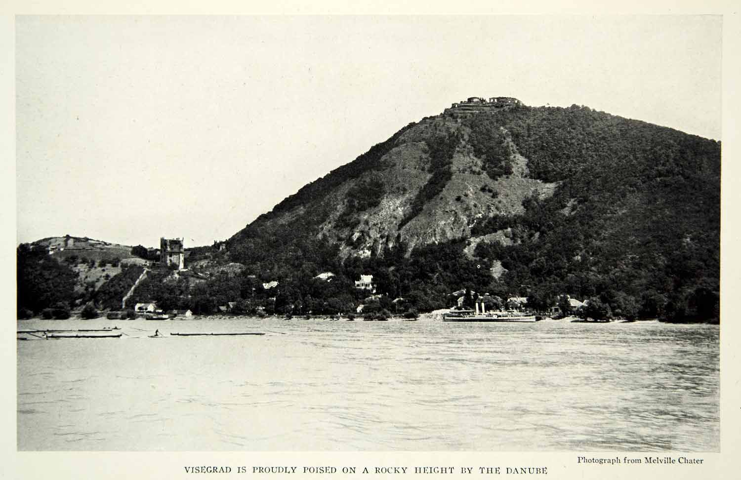 1929 Print Bisegrad Castle Danube River Hungary Fortress Medieval Historic NGM9