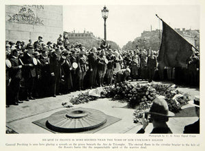 1929 Print General Pershing Grave Unknown Soldier Paris France Historical NGM9