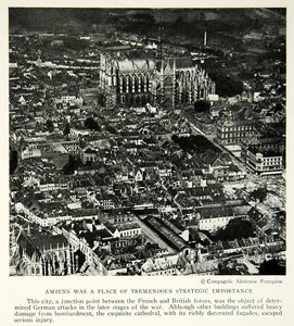 1929 Print Amiens France Cityscape World War I Cathedral Historical Image NGM9