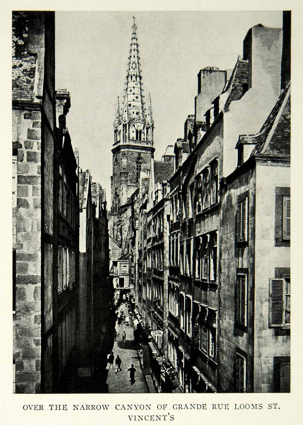 1929 Print Saint Malo Cathedral Spire Brittany France Historical Image View NGM9