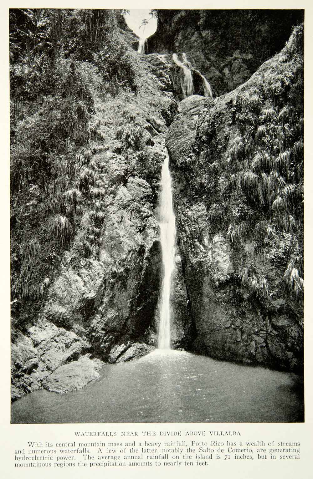 1924 Print Puerto Rico Villalba Waterfall Landscape Historical Image Water NGM9