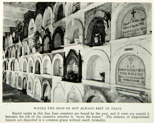 1924 Print San Juan Puerto Rico Burial Vaults Deceased Dead Historical NGM9