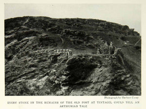 1924 Print Ruins Fort Tintagel Cornwall England Archeology Landscape Image NGM9