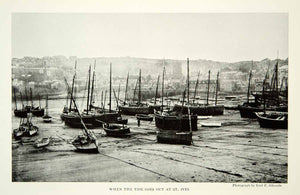 1924 Print Saint Ives Harbor Ships Tide Cornwall England Historical Image NGM9